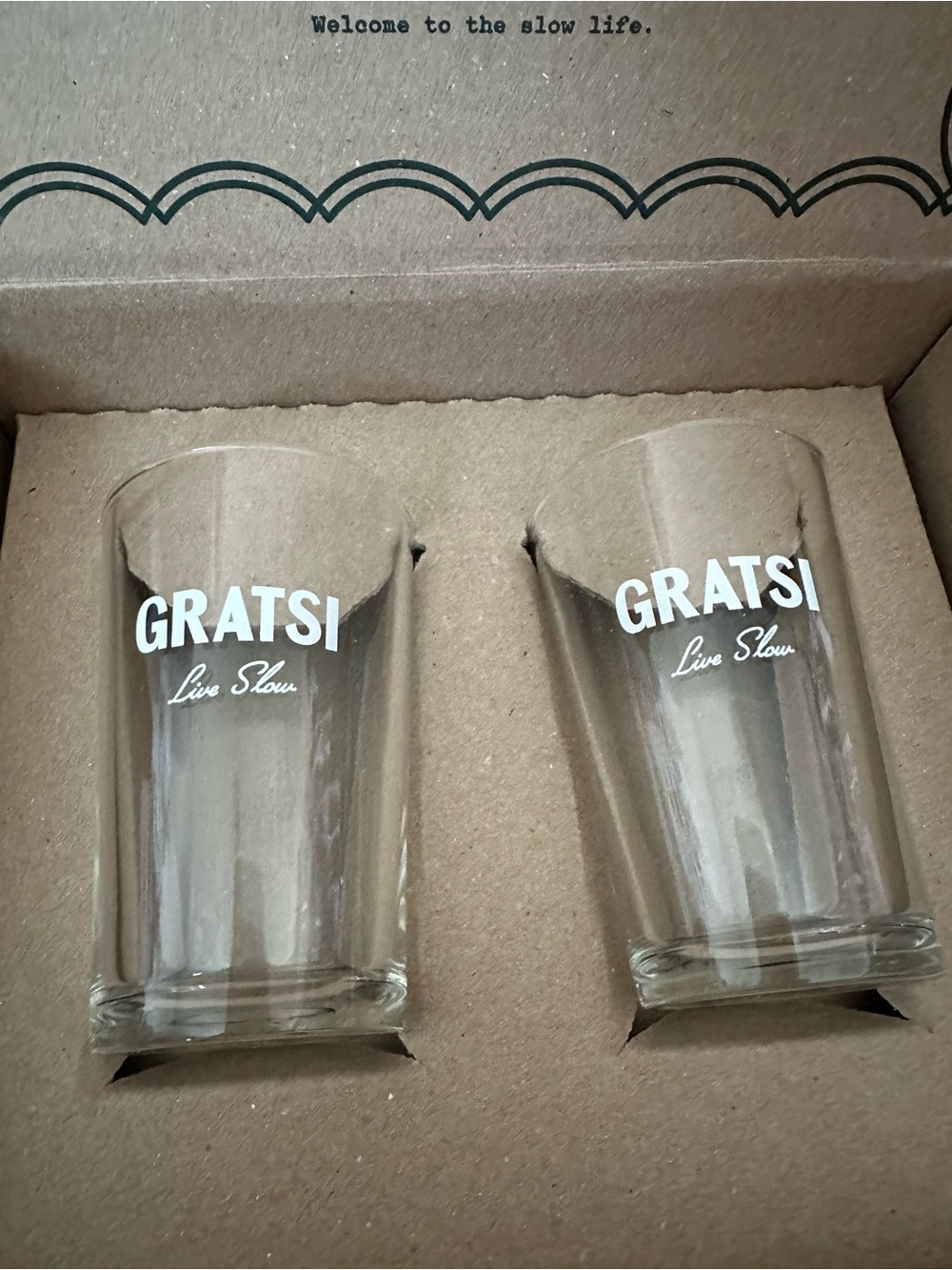 GRATS! Bacaro wine glasses new in box
